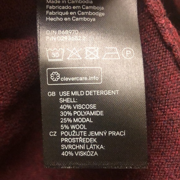 H&M Basic Maroon Draped Cardigan - Picture 5 of 5